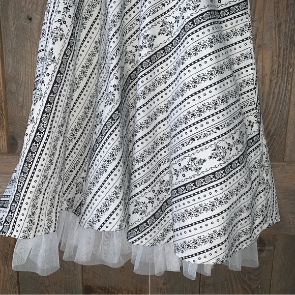 Women’s 3 Vintage MY MICHELLE White Black Floral Spaghetti Strap Sundress EXC - Picture 11 of 16